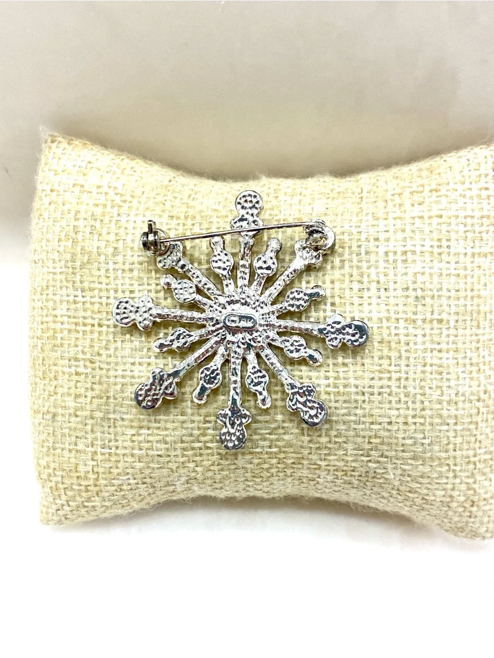 Anne Klein Silver Snowflake Brooch with Yellow, Green & Blue Stones